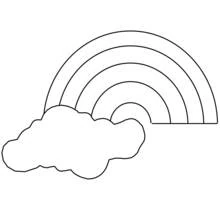 Coloriage Arc-en-ciel avec un nuage