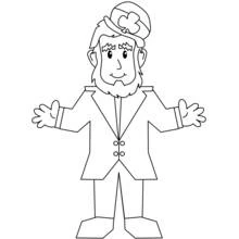 Coloriage Lutin de la Saint Patrick bras ouverts