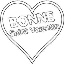Coloriage Coeur avec message de Saint Valentin