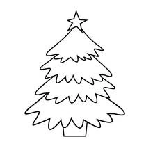 Coloriage Sapin de Noël nu avec étoile