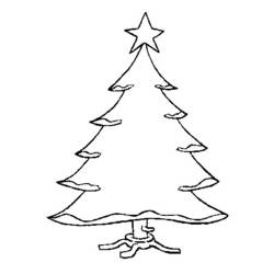 Coloriage Sapin de Noël avec étoile au sommet