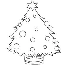Coloriage Sapin de Noël avec des boules rondes