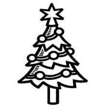 Coloriage Sapin de Noël avec étoile et boules