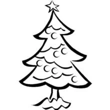 Coloriage Sapin de Noël décoré avec une étoile au sommet
