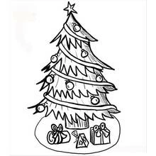 Coloriage Sapin de Noël décoré avec cadeaux