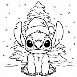 Stitch Noël - Coloriages gratuits à imprimer