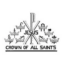 Coloriage Couronne de tous les saints avec symbole Chi-Rho