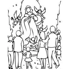 Coloriage Communion des saints en procession