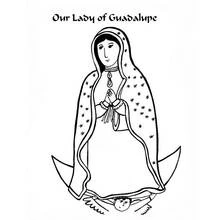 Coloriage Notre-Dame de Guadalupe en prière