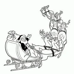 Coloriage Traîneau de Noël conduit par le Père Noël Coloriage Traîneau de Noël conduit par le Père Noël