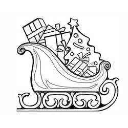 Coloriage Traîneau de Noël rempli de cadeaux et d'un sapin Coloriage Traîneau de Noël rempli de cadeaux et d'un sapin