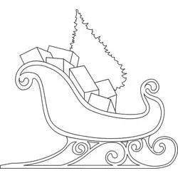 Coloriage Traîneau décoré d'un petit sapin Coloriage Traîneau décoré d'un petit sapin