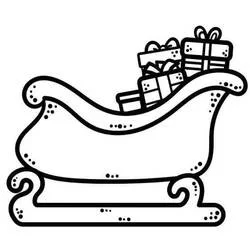 Traîneau de Noël - Coloriages gratuits à imprimer