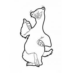 Coloriage Sid le paresseux qui salue joyeusement