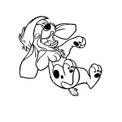 Coloriage Pooka le chien d'Anastasia riant aux éclats