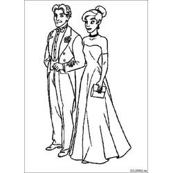 Coloriage Anastasia et Dimitri en tenue élégante