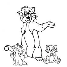 Coloriage Aristochats en train de chanter ensemble