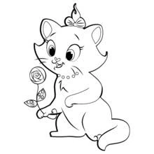 Coloriage Marie tenant une rose