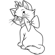 Coloriage Marie assise avec un nœud