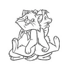 Coloriage Aristochats Marie et Berlioz assis ensemble