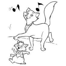 Coloriage Aristochats dansant sur de la musique
