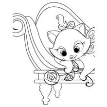 Coloriage Marie assise sur un canapé élégant
