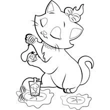 Coloriage Aristochats Marie qui se parfume