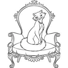 Coloriage Duchesse assise sur un fauteuil orné