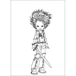 Coloriage Arthur tenant son épée