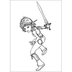 Coloriage Princesse Selenia levant son épée