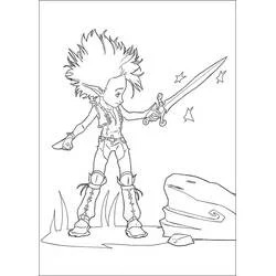 Coloriage Arthur et les Minimoys avec une épée