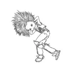 Coloriage Arthur et les Minimoys personnage en pleine action