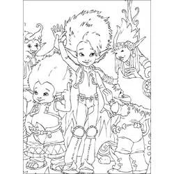 Coloriage Arthur et les Minimoys réunis ensemble