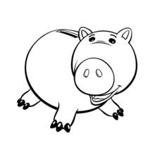 Coloriage Sarge la tirelire cochon souriante