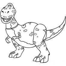 Coloriage Rex le dinosaure debout et souriant