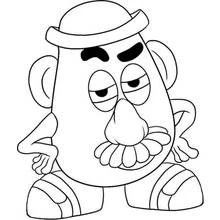 Coloriage Mr. Patate debout les mains sur les hanches