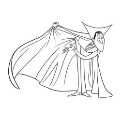 Coloriage Dracula déployant sa grande cape