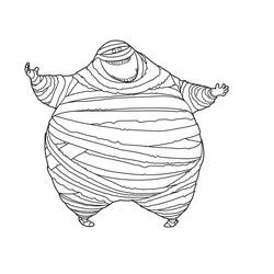Coloriage Murray la Momie les bras grands ouverts
