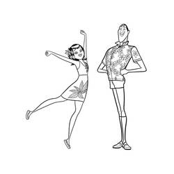 Coloriage Mavis et Dracula en train de danser