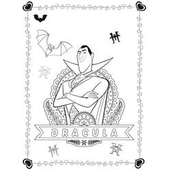 Coloriage Dracula debout les bras croisés