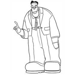 Coloriage Frank en costume levant le doigt