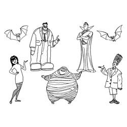 Coloriage Personnages de Hôtel Transylvanie en pose de groupe