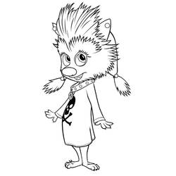 Coloriage Winnie la petite louve garou debout