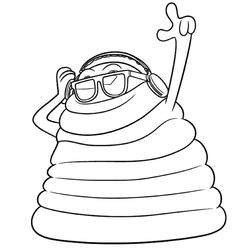 Coloriage Blobby avec lunettes de soleil et casque audio