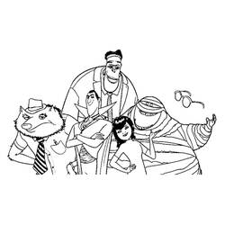 Coloriage Hôtel Transylvanie groupe de monstres réunis