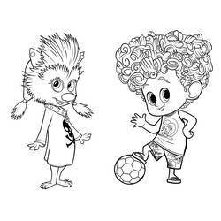 Coloriage Winnie et Dennis en train de jouer