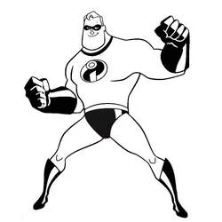 Coloriage Indestructible en position de combat