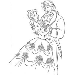La Belle et la Bête - Coloriages gratuits à imprimer