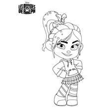Coloriage Vanellope debout les mains sur les hanches