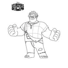 Coloriage Ralph poings levés prêt à frapper